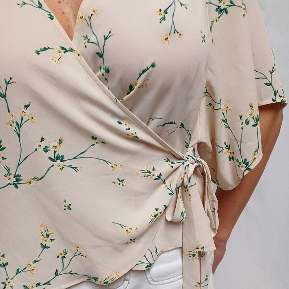 Express blouse, side tie, satin soft, lightweight, new, size m,